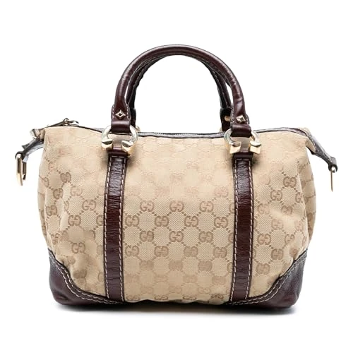 Pre-Loved GG Canvas Horsebit Nail Boston Bag Satchel