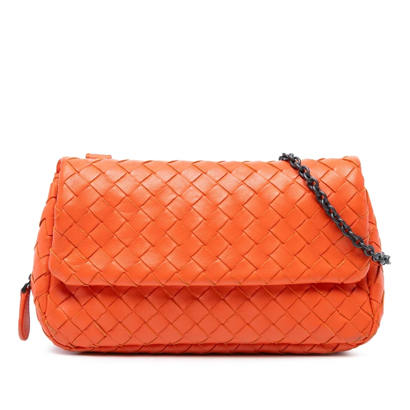 Bottega Veneta Pre-Loved Mini Nappa Intrecciato Expandable Chain Flap Crossbody Bag