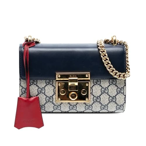 Gucci Pre-Loved Small GG Supreme Padlock Crossbody Bag