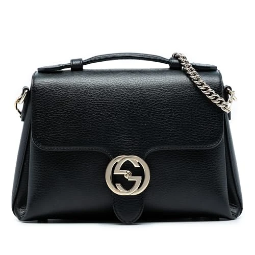Gucci Pre-Loved Small Dollar Calf Interlocking G Satchel Handbag
