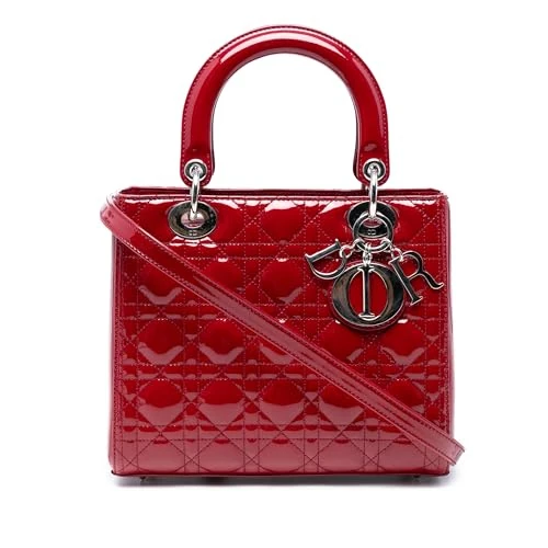 Dior Pre-Loved Medium Patent Cannage Lady Handbag