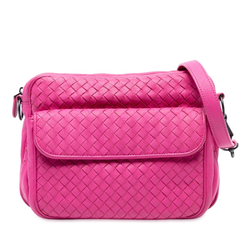 Bottega Veneta Pre-Loved Nappa Intrecciato Front Pocket Messenger Bag Crossbody