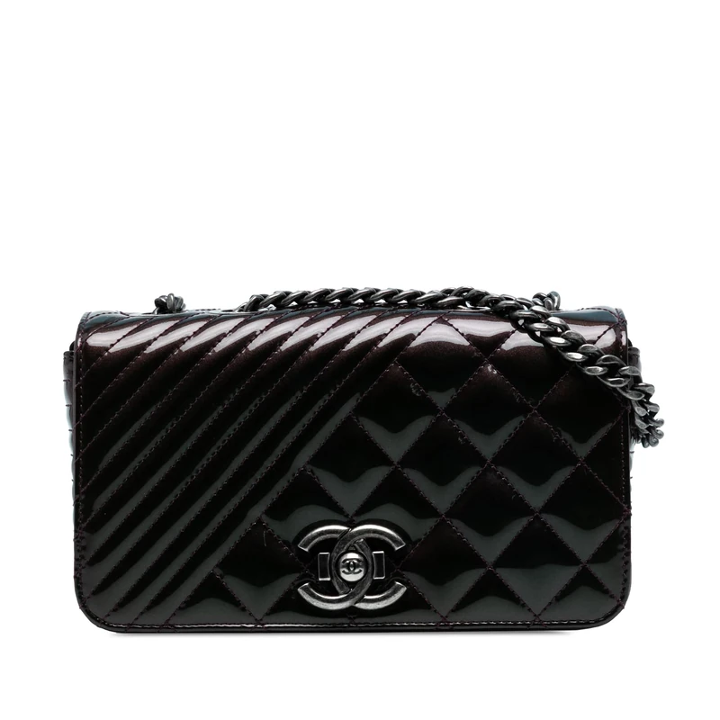 Chanel Pre-Loved Small Quilted Patent Coco Boy Flap Shoulder Bag