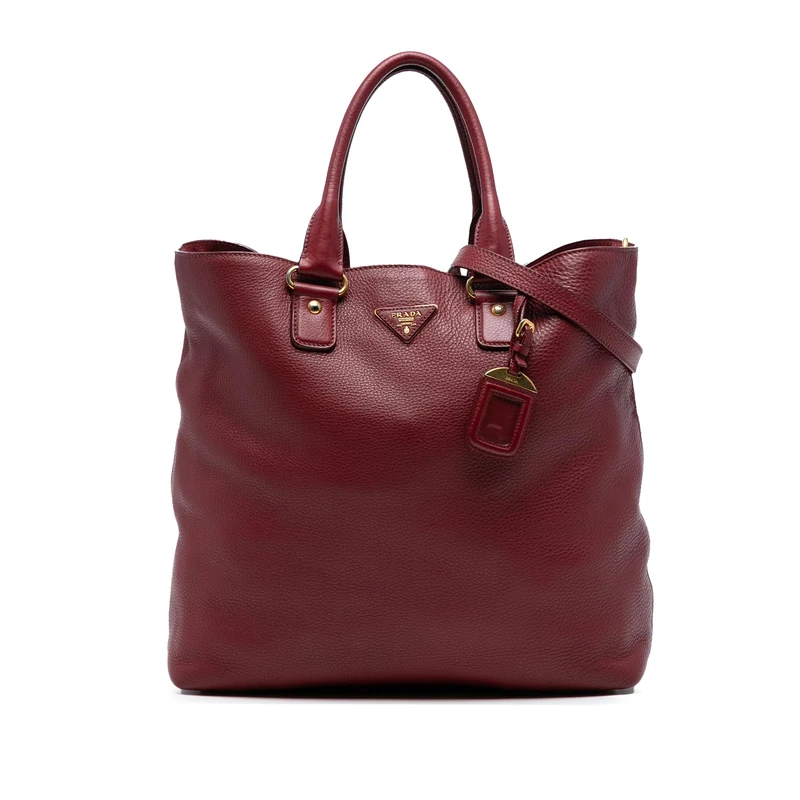 Prada Pre-Loved Vitello Daino Open Convertible Tote