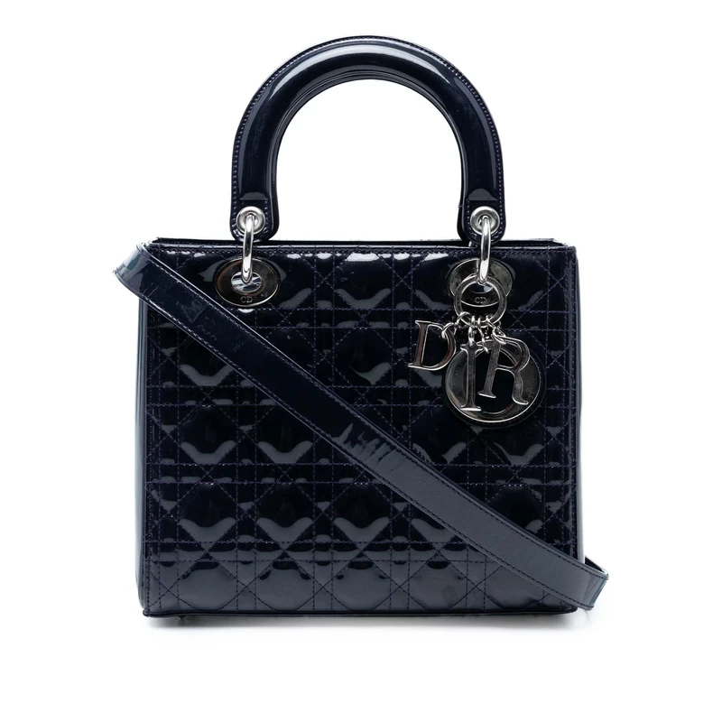 Dior Pre-Loved Medium Patent Cannage Lady Handbag