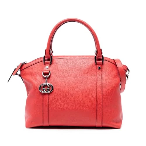 Gucci Pre-Loved Leather GG Charm Dome Satchel Handbag