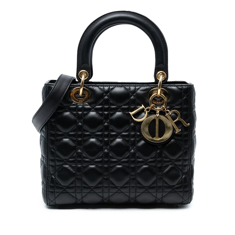 Dior Pre-Loved Medium Lambskin Cannage Lady