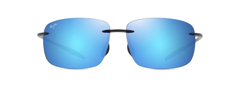 MAUI JIM Blue Hawaii BREAKWALL Shiny Black Glasses, 64-12-135 Unisex Adult