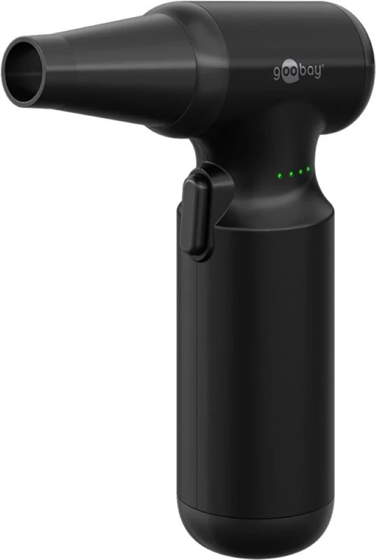 goobay Dust Blower with 3 speeds, 6,000 mAh Battery, 110,000 RPM, up to 80 min Operating time, incl. 8 attachments for Removing dust on Keyboards, in The PC, in The Sofa, car Interior – 77830