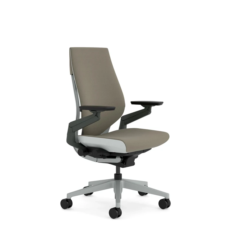 Steelcase Gesture Ergonomic Office Chair With 360° Armrests And 3D Live Back Lumbar Support Taupe; Made in Europe