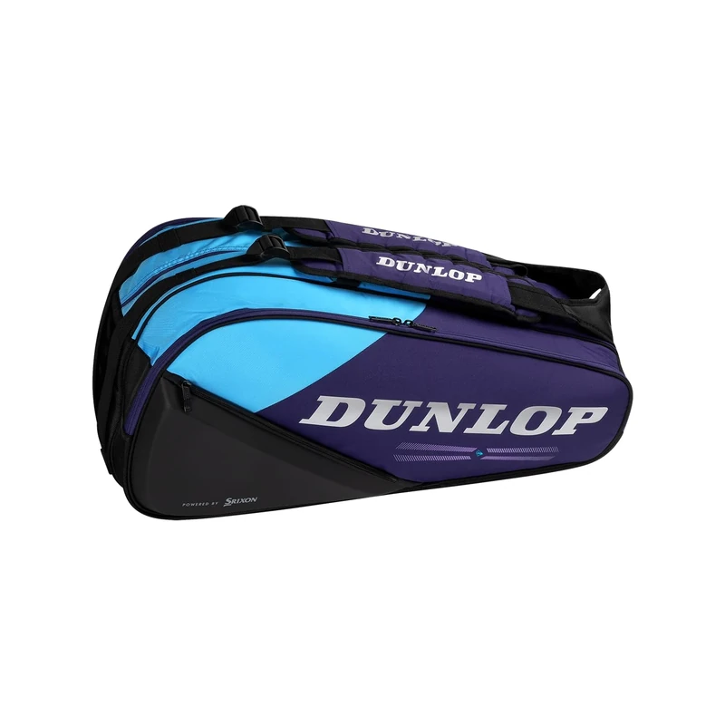 Dunlop FX Performance 8 Racket Bag – Tennis Bag for up to 8 Racquets, Violet/Black/Cyan