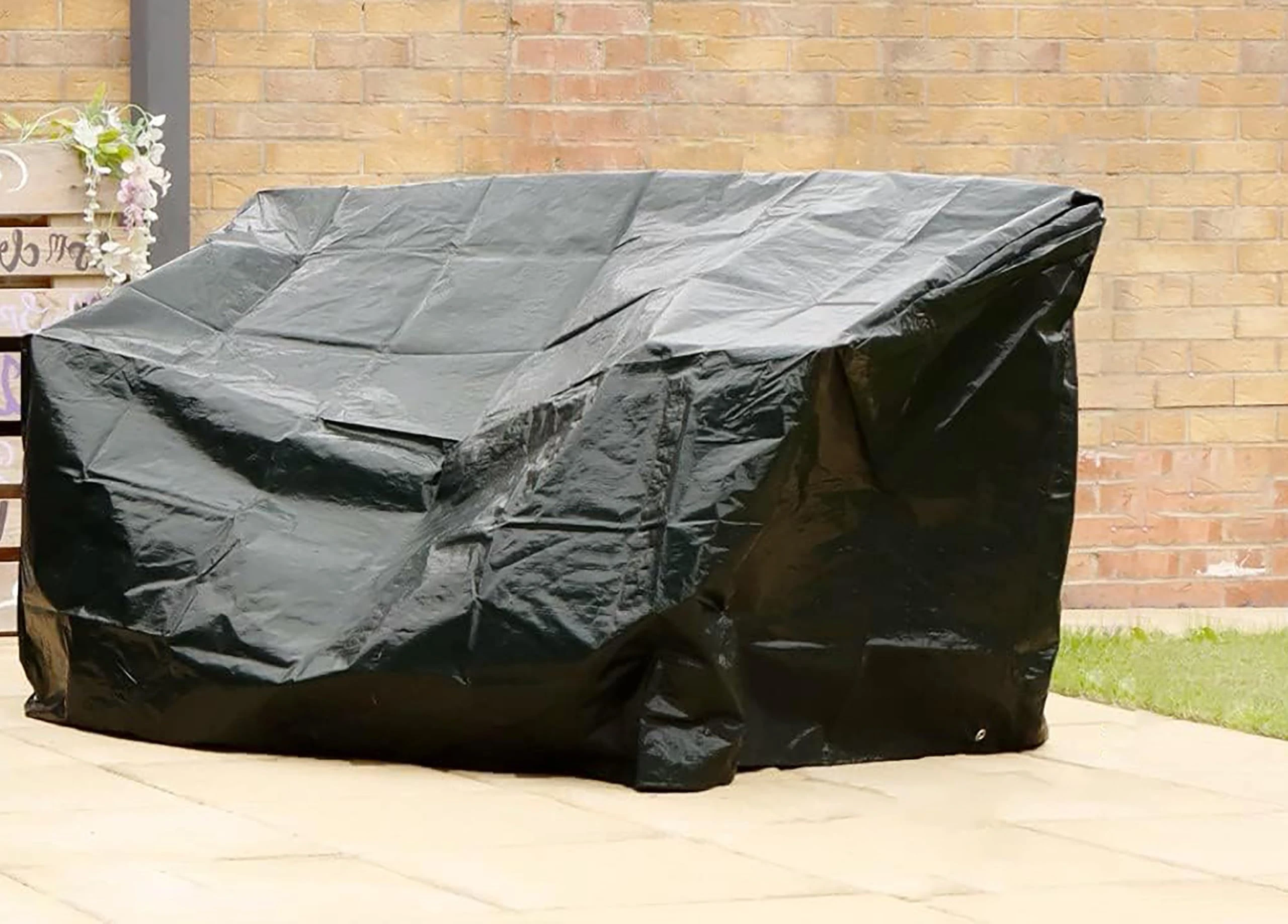 PRADICHI Heavy Duty Waterproof Outdoor Garden Bench Cover 3 Seater – Weatherproof UV Resistant Furniture Protector with Corner Eyelets – Fits Benches up to 160cm
