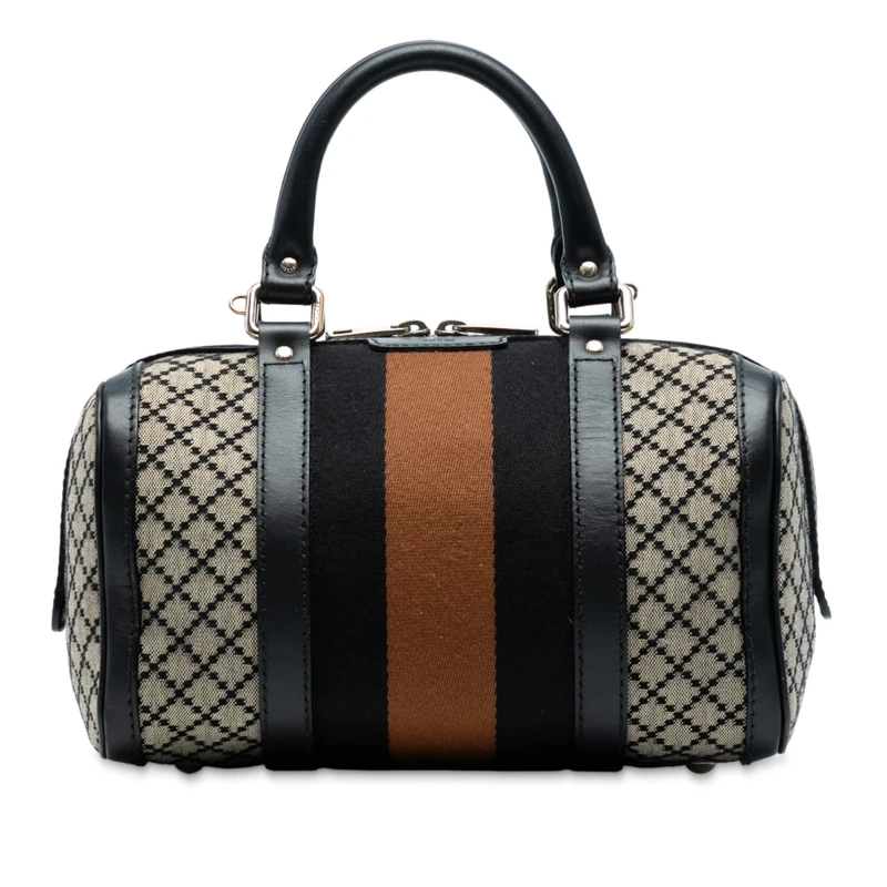 Pre-Loved Small GG Canvas Web Joy Boston Bag