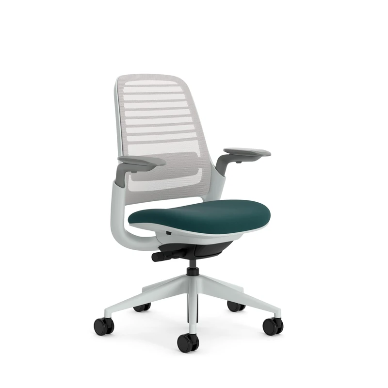 Steelcase Series 1 Ergonomic Office Chair With LiveBack Lumbar Support And 4D Armests Dark Green; Made in Europe