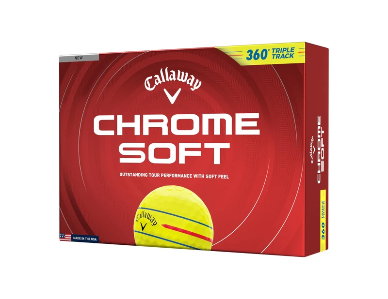 Callaway Golf Chrome Soft Golf Ball 2026, Triple Track 360, Yellow