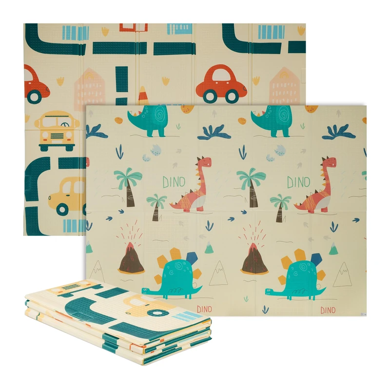 Relaxdays Foldable Baby Playmat, Sun & Moon, Non-Toxic XPE Foam 200x150cm Multicoloured