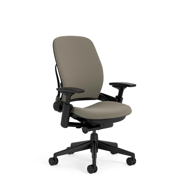 Steelcase Leap Ergonomic Office Chair With LiveBack Lumbar Support And S-Shaped Flexible Backrest Taupe; Made in Europe