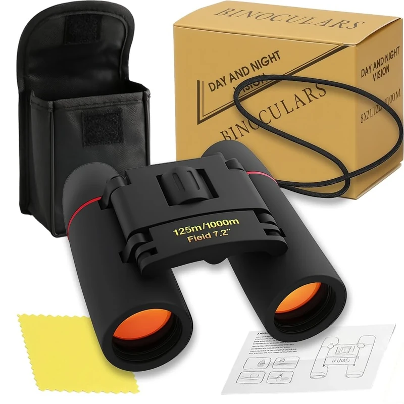 30x60 Compact Binoculars for Adults– Mini Folding Binoculars for Bird Watching, Travel, Hiking, Sightseeing & Concerts – Lightweight Product with Carry Case & Cleaning Cloth