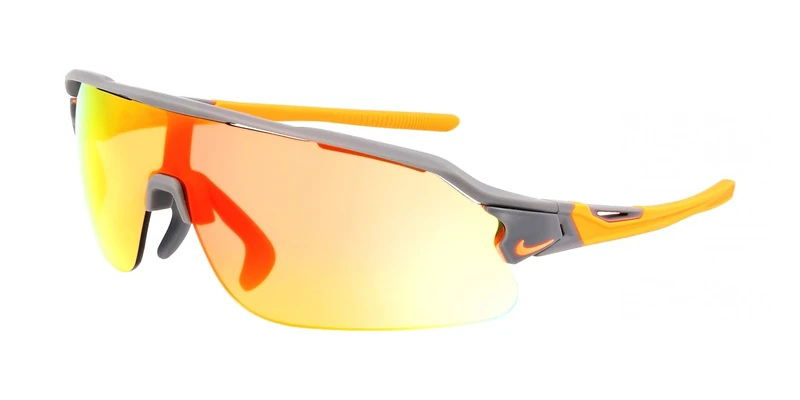 Nike Flyfree Shield E IU8028 Sports Sunglasses Running Training Outdoor Performance Sunglasses, Mt Smok Gry/Road Orag Mir/Clr, One Size