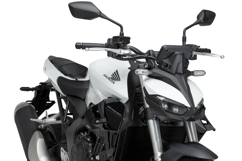 Puig 22384N D12 Winglets; aerodynamic side winglets with double-wing design; maximum stability, anti-wheelie effect, high-strength materials, Black