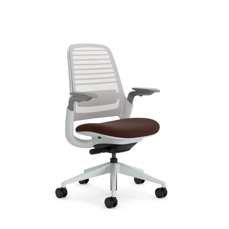 Steelcase Series 1 Ergonomic Office Chair With LiveBack Lumbar Support And 4D Armests Dark Brown; Made in Europe