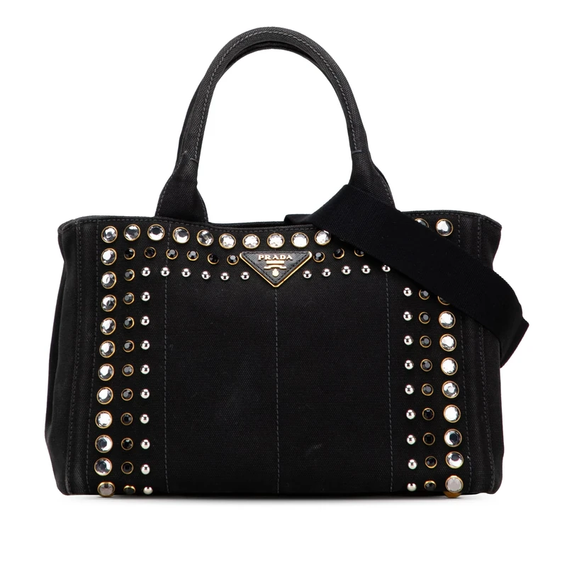 Prada Pre-Loved Small Canvas Canapa Bijoux Satchel