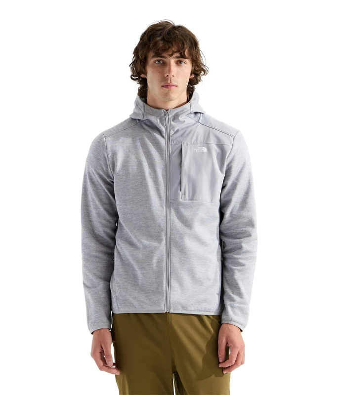 The North Face Men's Performance Fleece Full Zip Hoodie Jacket, Tnf Pale Grey Heather, M