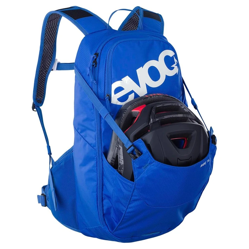 EVOC RIDE 16 bike backpack, (trekking backpack with clever pocket management, ventilated back padding, hydration pack with hydration bladder compartment), royal blue