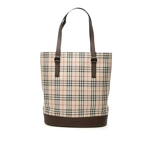 BURBERRY Pre-Loved House Check Canvas Tote