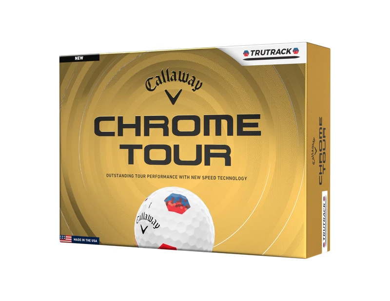 Callaway Golf Chrome Tour Premium Golf Ball 2026, Tru Track, White