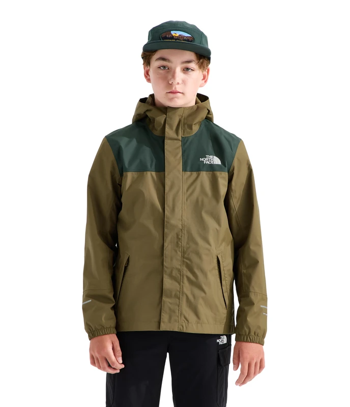 The North Face Boy's Antora Rain Jacket, Caraway Seed/Bottle Gre, 6 Years