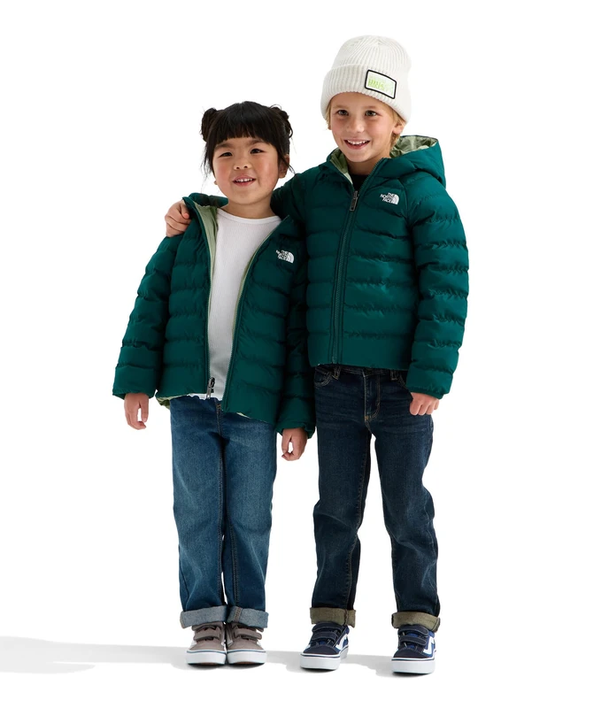 The North Face Kids Reversible Perrito Hooded Jacket, Pacific Teal, 4 Years