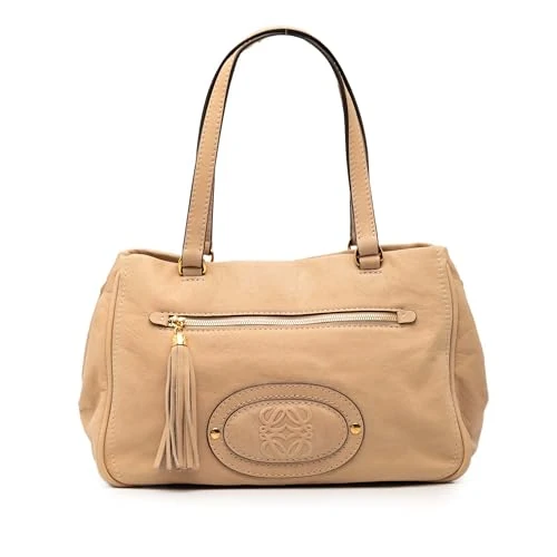 LOEWE Pre-Loved Nubuck Anagram Madrid Fringe Shoulder Bag