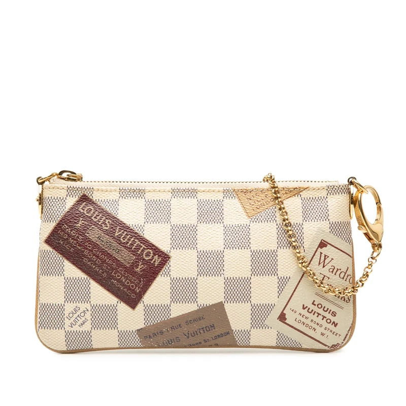 Louis Vuitton Pre-Loved Damier Azur Pochette Milla Trunks Labels MM