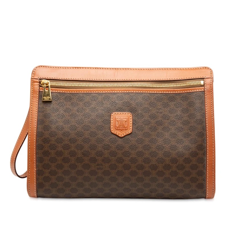 Celine Pre-Loved Macadam Coated Canvas Clutch