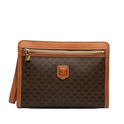 Celine Pre-Loved Macadam Coated Canvas Clutch Bag