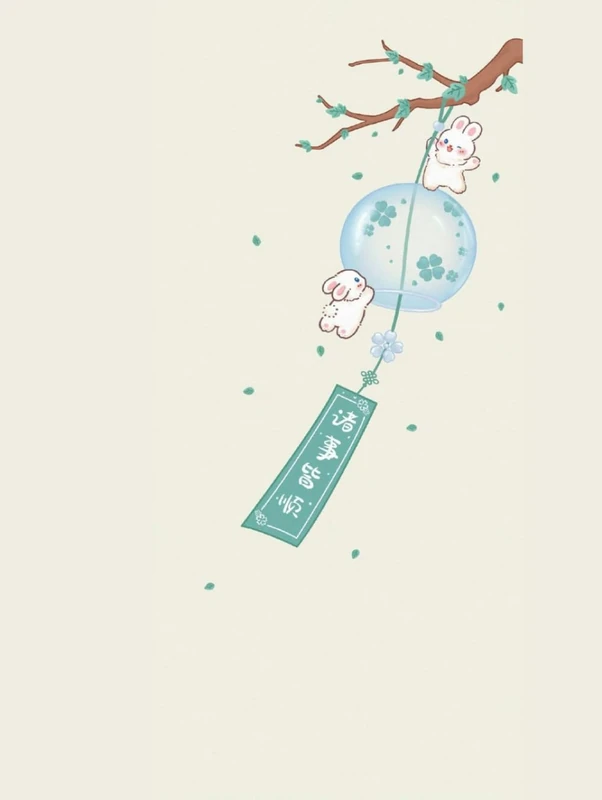 Diario Estético Kawaii Conejo y Campana de Viento: Libreta Japonesa Premium para Journaling y Poesía