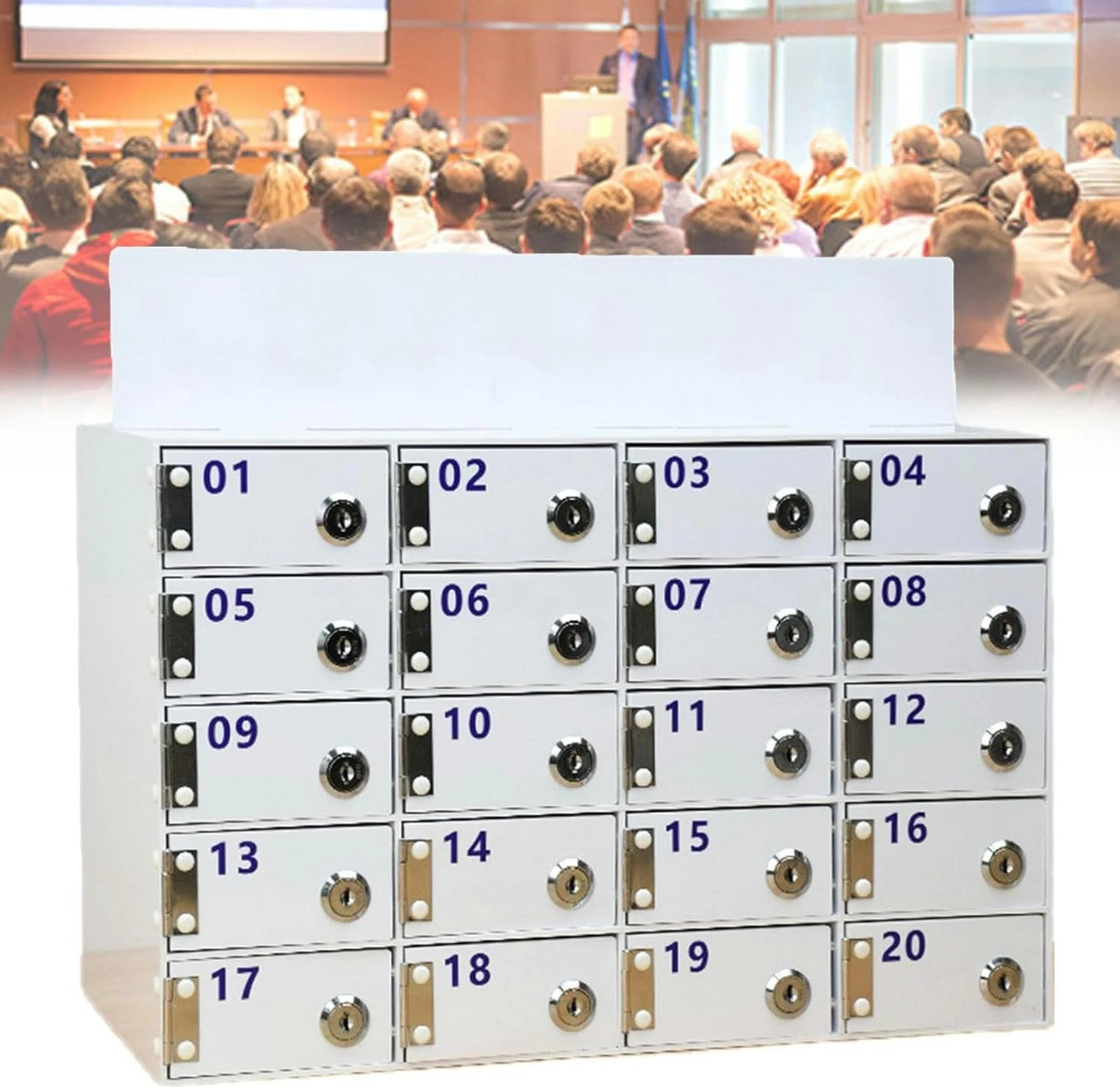 FHSLKXIM Acrylic Wall-Mounted Phone Safe Storage Box With Locks & Keys,15 Slots For Nizing Mobile Devices,Secure Phone Nizer With Multiple Slot Options,6Slots