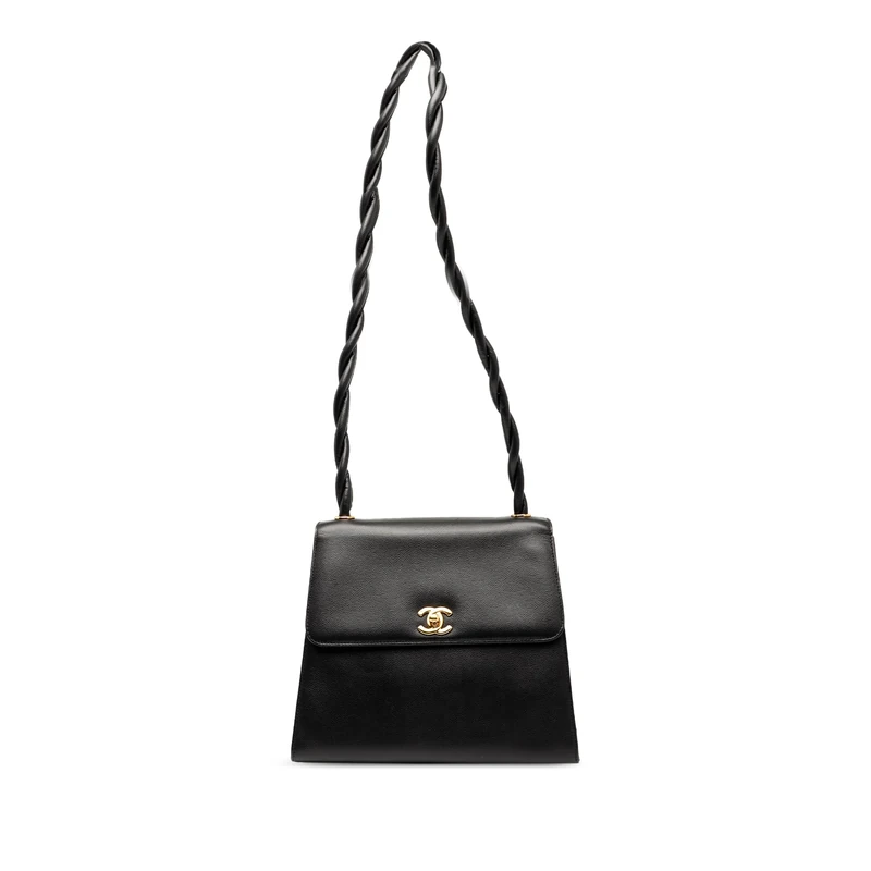 Chanel Pre-Loved CC Caviar Twisted Strap Shoulder Bag
