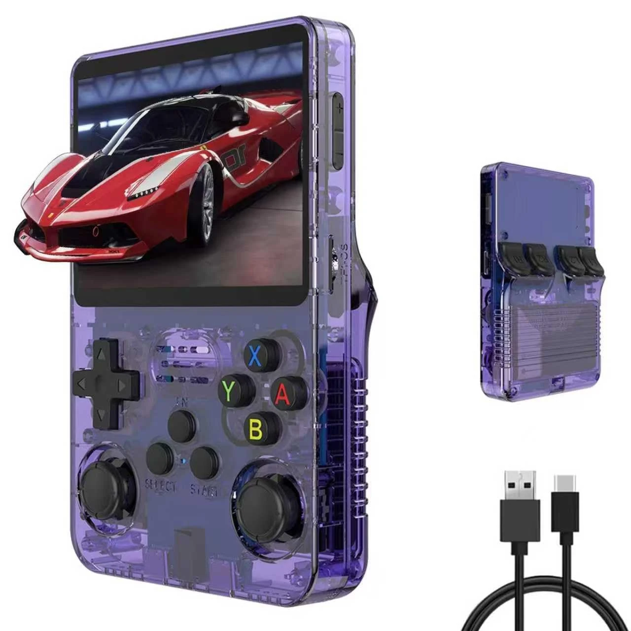 2025 New Upgrade R36S Handheld Game Console 128G, Retro Handheld Video Game Console 3.5 Inch HD Screen Open Source Linux System Built-in 30000+ Games,640*480, Black