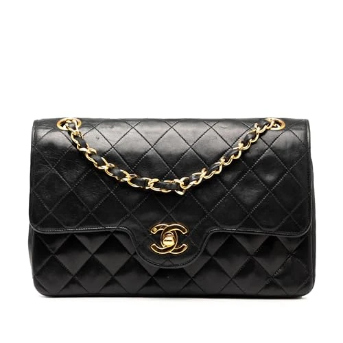 Chanel Pre-Loved Small CC Quilted Lambskin Double Flap Shoulder Bag