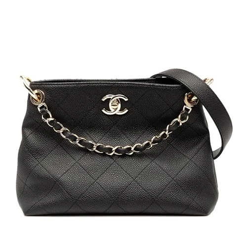 Chanel Pre-Loved Small Quilted Caviar City Walk Hobo