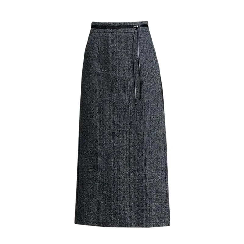 Vsadsau Women High Waist Straight Leg Skirts Slim Mini Midi Skirt Fall Winter Casual One Step Skirts