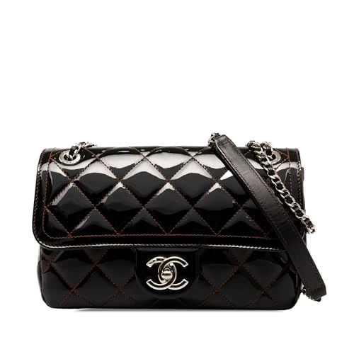 Chanel Pre-Loved Small Quilted Patent Coco Shine Flap