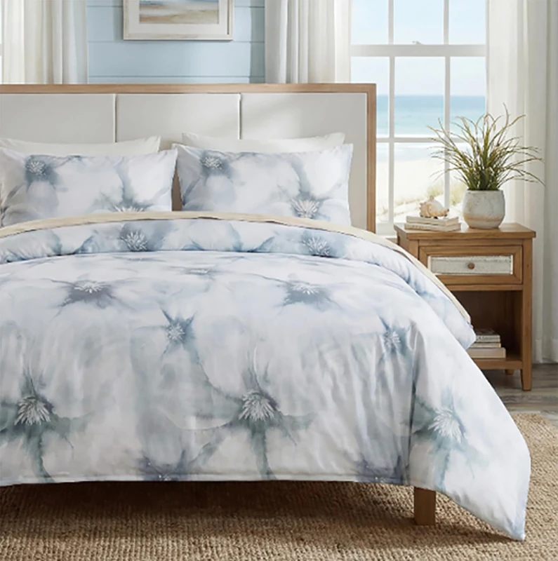 Cozaline 100% Cotton Duvet Cover Queen Size –Watercolor Floral Design Bedding Set with Zipper Closure, 3 Pieces Soft & Breathable Bedding Set for All Seasons