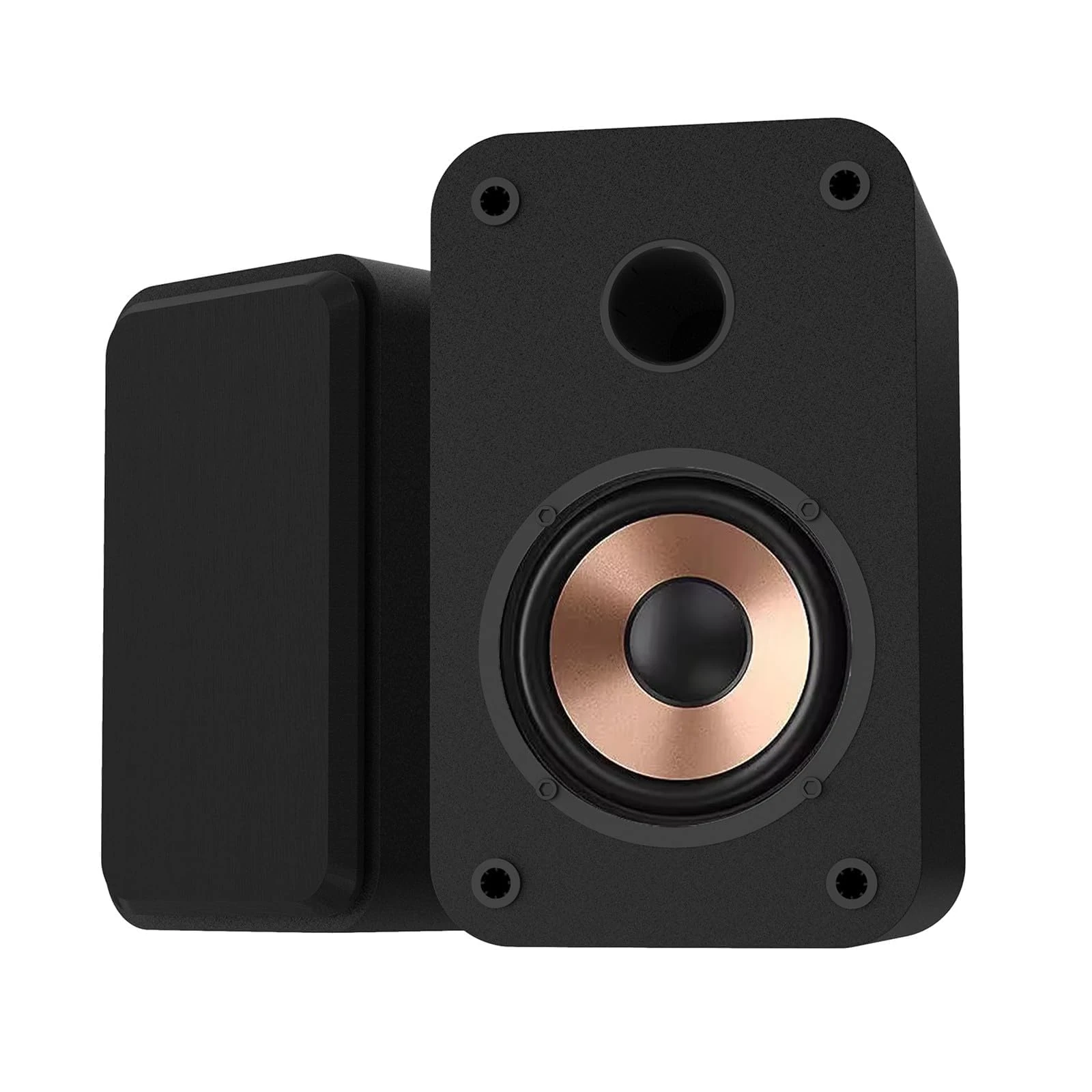 HANLIM Powered Active Bluetooth Bookshelf Speakers - 30W RMS 3 Inch Full Range Speaker - Bluetooth/USB/AUX/3.5mm Earphone Port - Computer PC Speakers - Wooden Enclosure - Black, Pair