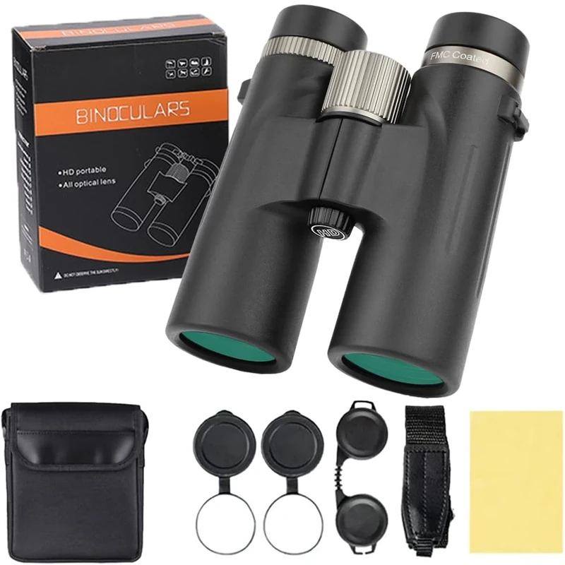 Binoculars,Binoculars 12x42 High Magnification,With Night Vision,Waterproof & Portable,for Birdwatching, Traveling, Stargazing, Hunting, Wider View, Smart Focus (Black)