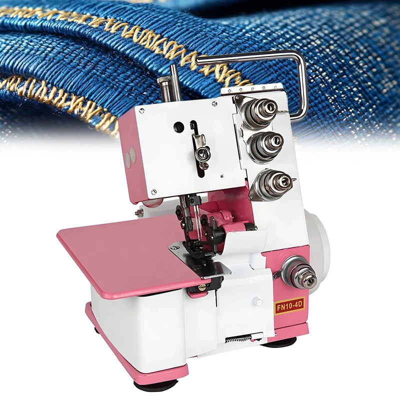 GYKOZY Four Threads Portable Sewing Machine with Metal Frame Small Desktop Overlock Machine Four-Line Electric Desktop Edge Binding Machine Overlock Sewing One Machine