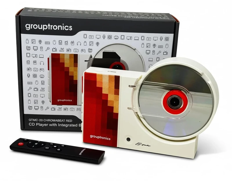 Grouptronics GTMC-20 Portable CD Player with Bluetooth and Speakers | Small Rechargeable CD Player for Home, Kids or Elderly | Personal CD Music Player Boombox, CD Walkman