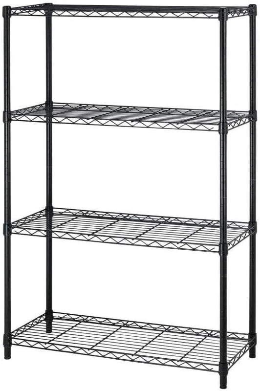 BestOffice 4 Tier Shelving Unit NSF Wire Shelf Metal Large Storage Shelves Heavy Duty Height Adjustable Commercial Grade Steel Utility Layer Shelf Rack Organizer 450kg Capacity